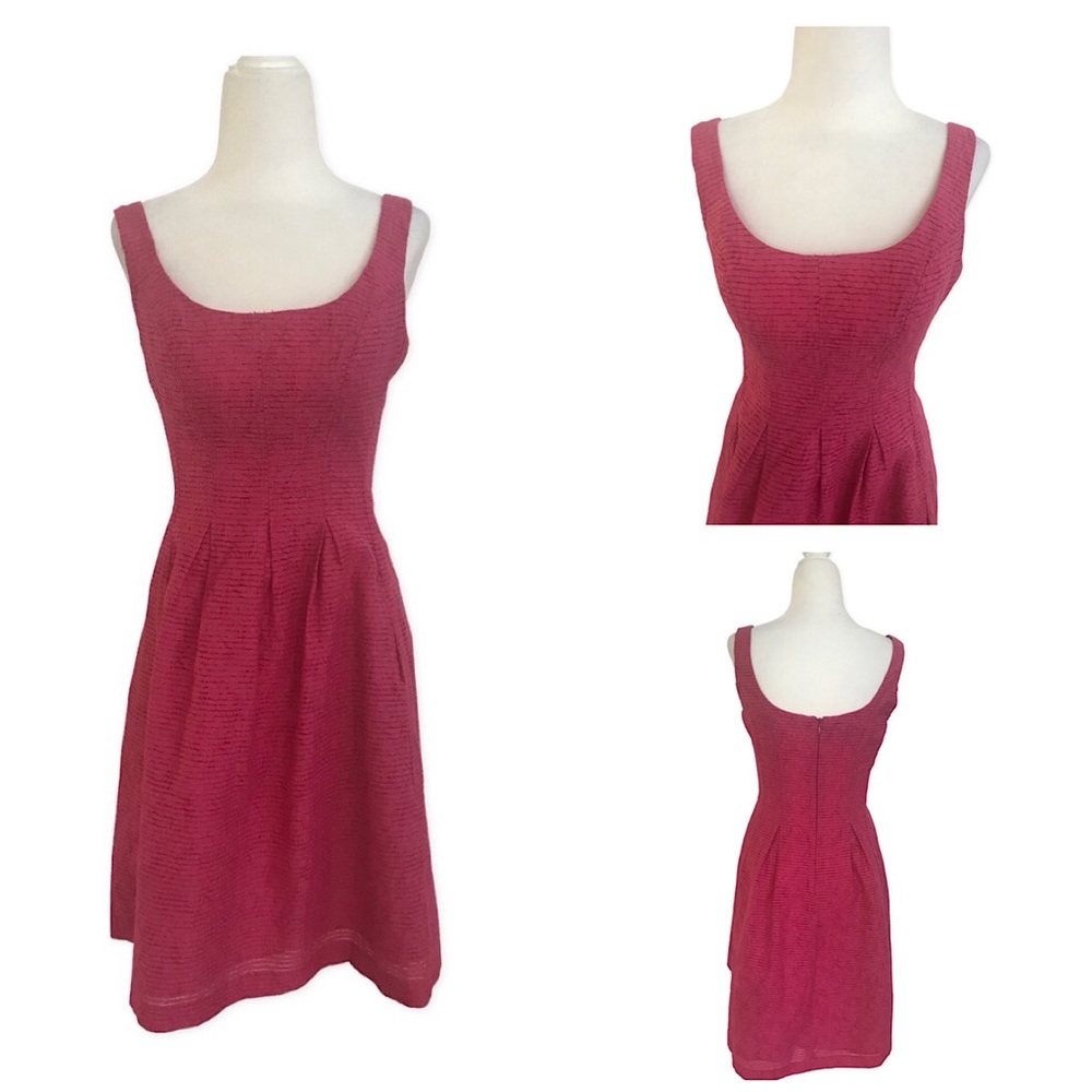 Nine West Ribbed Sheath Dress Pink Fit and Flare.
